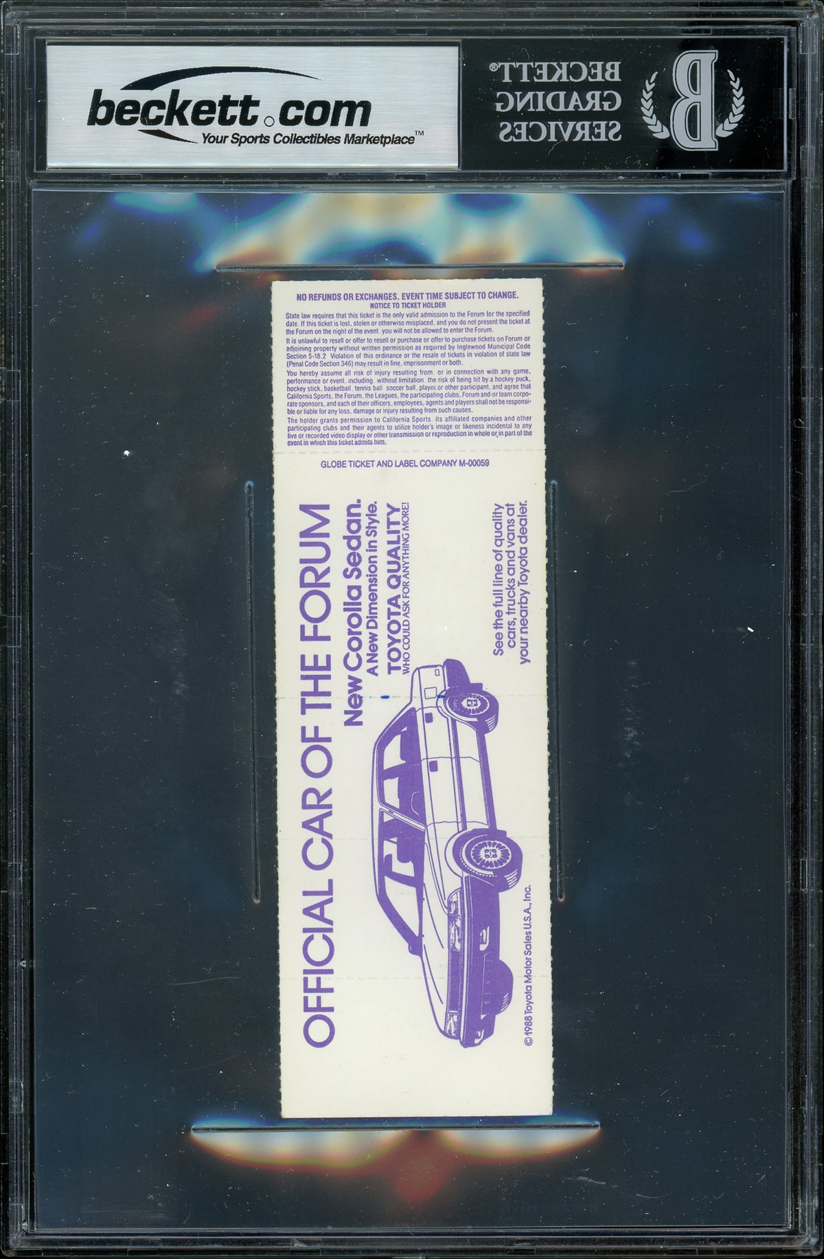 Lakers Magic Johnson Game Stats Signed 1988 Finals Ticket Auto Grade 10 BAS Slab