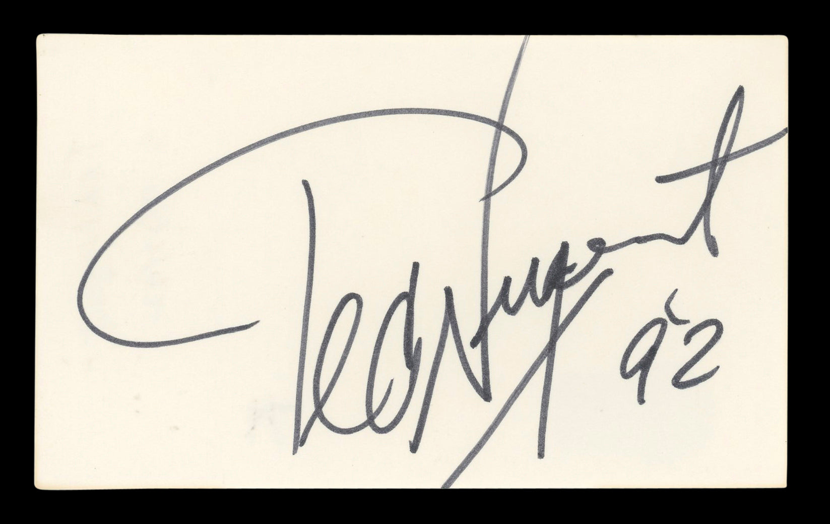 Ted Nugent Musician Authentic Signed 3x5 Index Card Autographed BAS #BL96457