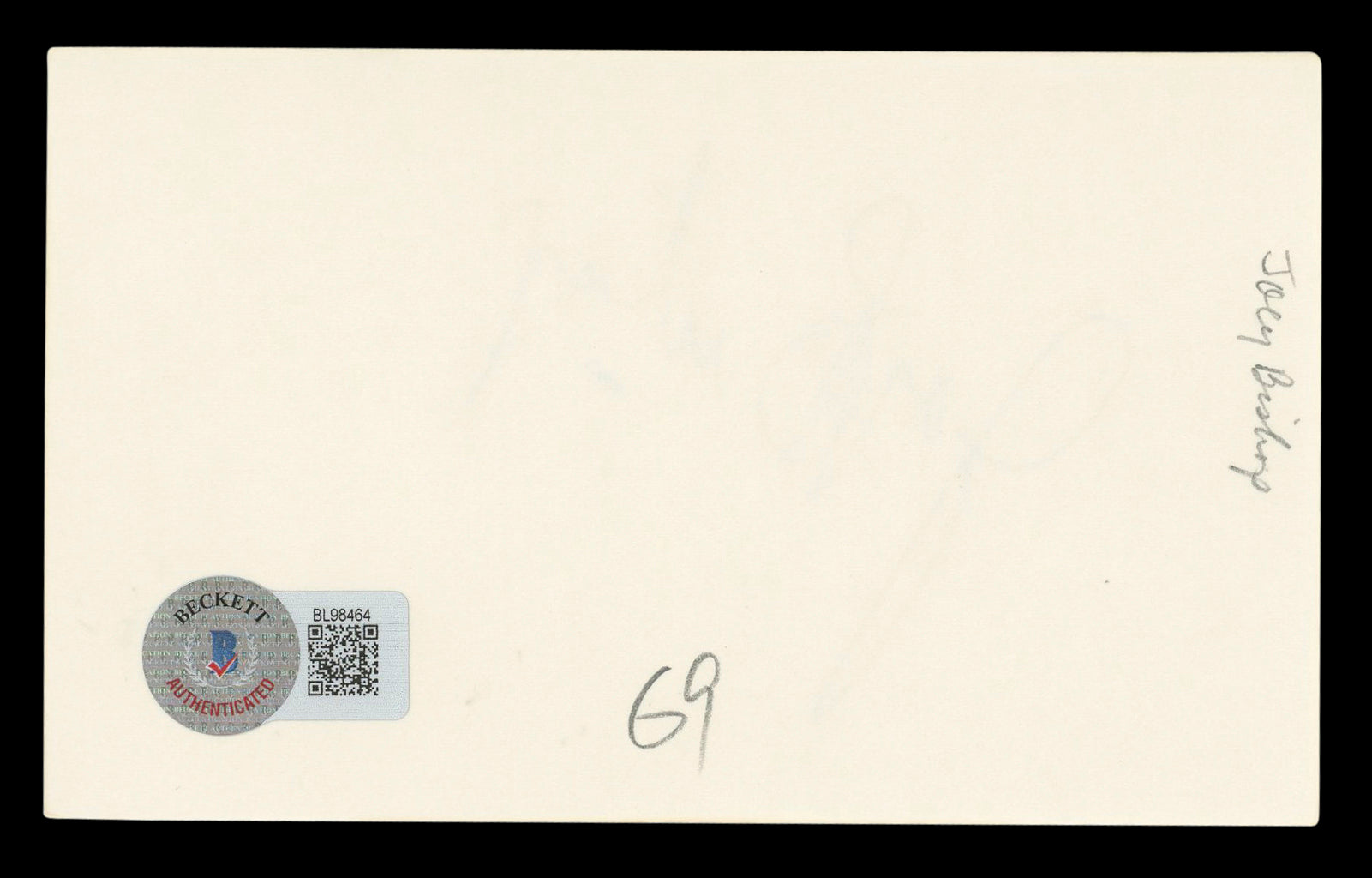 Joey Bishop Ocean's 11 Authentic Signed 3x5 Index Card Autographed BAS #BL98464