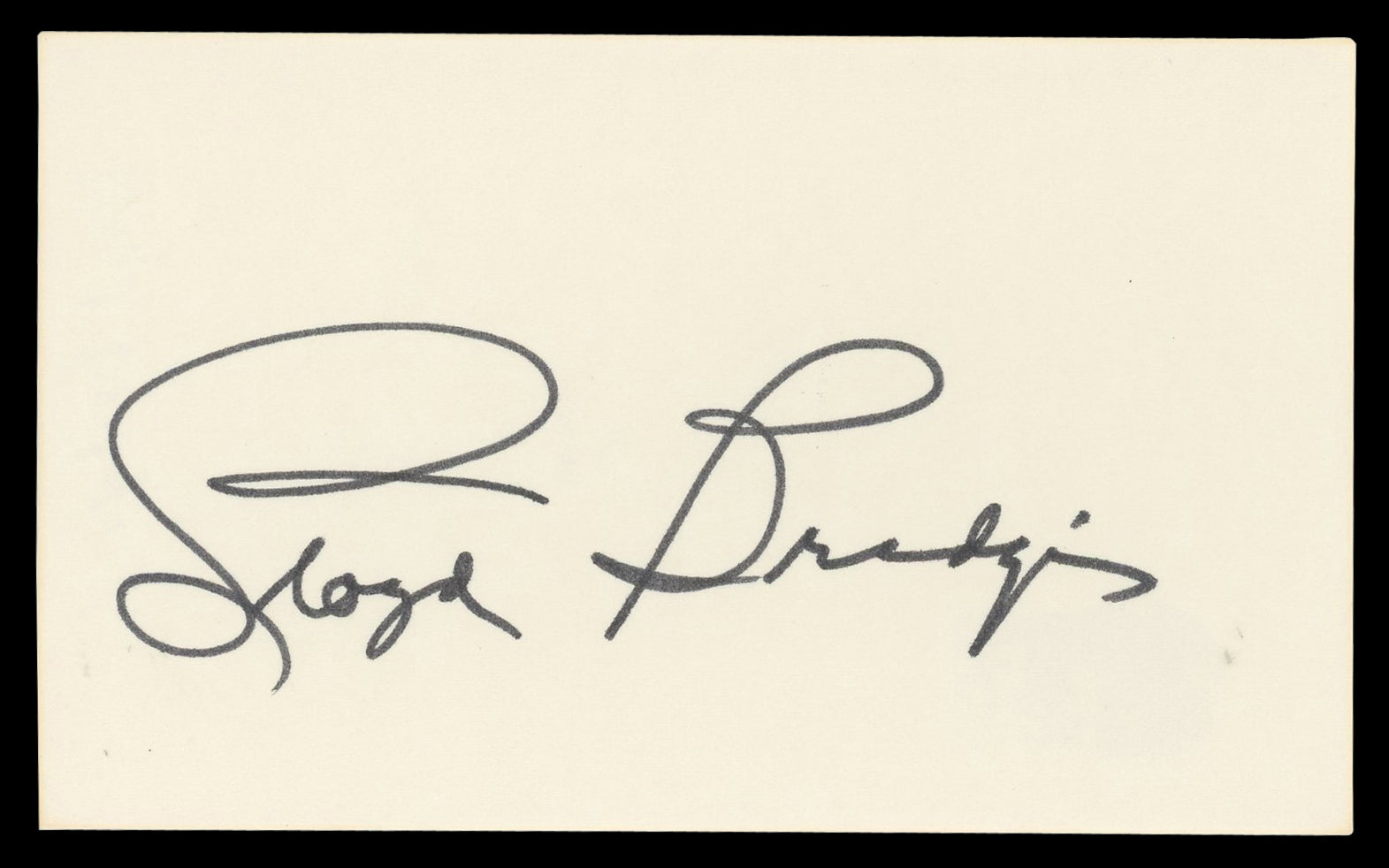 Lloyd Bridges Airplane! Authentic Signed 3x5 Index Card Autographed BAS #BN06407
