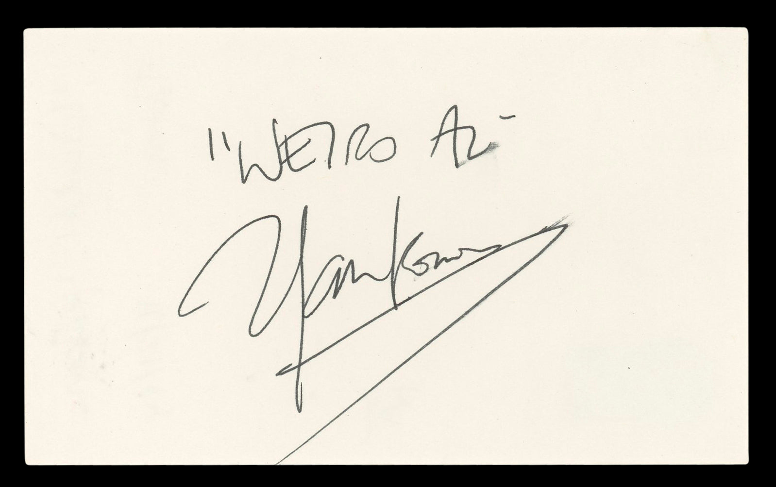 Weird Al Yankovic Musician Authentic Signed 3x5 Index Card BAS #BL98462