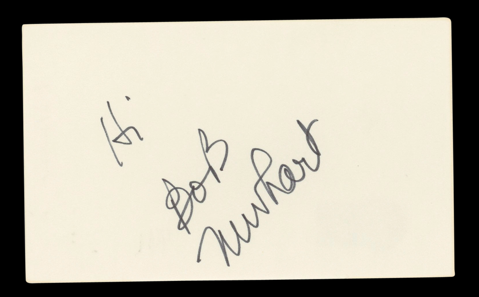 Bob Newhart Big Bang Theory "Hi" Authentic Signed 3x5 Index Card BAS #BL96465