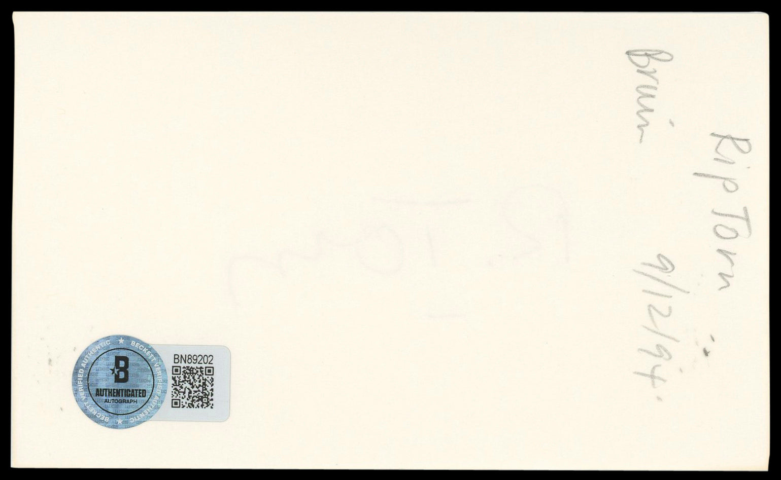 Rip Torn Men In Black Authentic Signed 3x5 Index Card Autographed BAS #BN89202