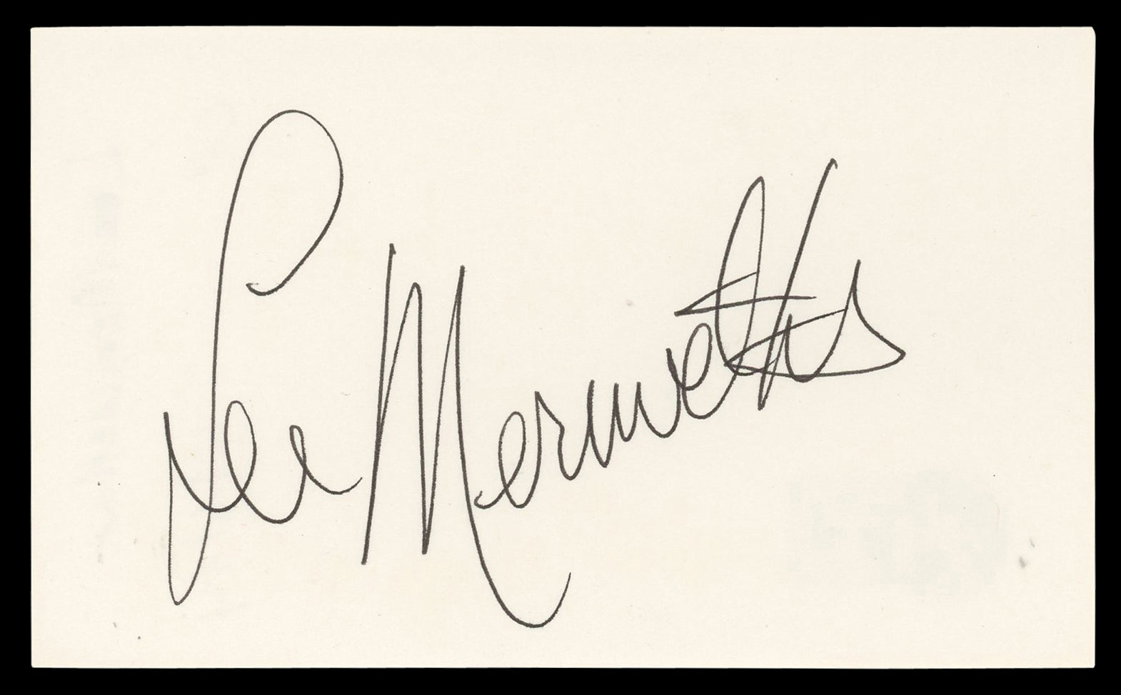 Lee Meriwether Barnaby Jones Authentic Signed 3x5 Index Card BAS #BN06412