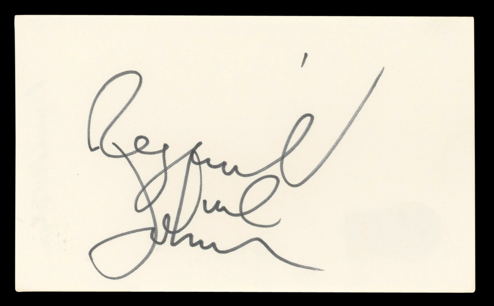 Reginald VelJohnson Family Matters Authentic Signed 3x5 Index Card BAS #BL98457