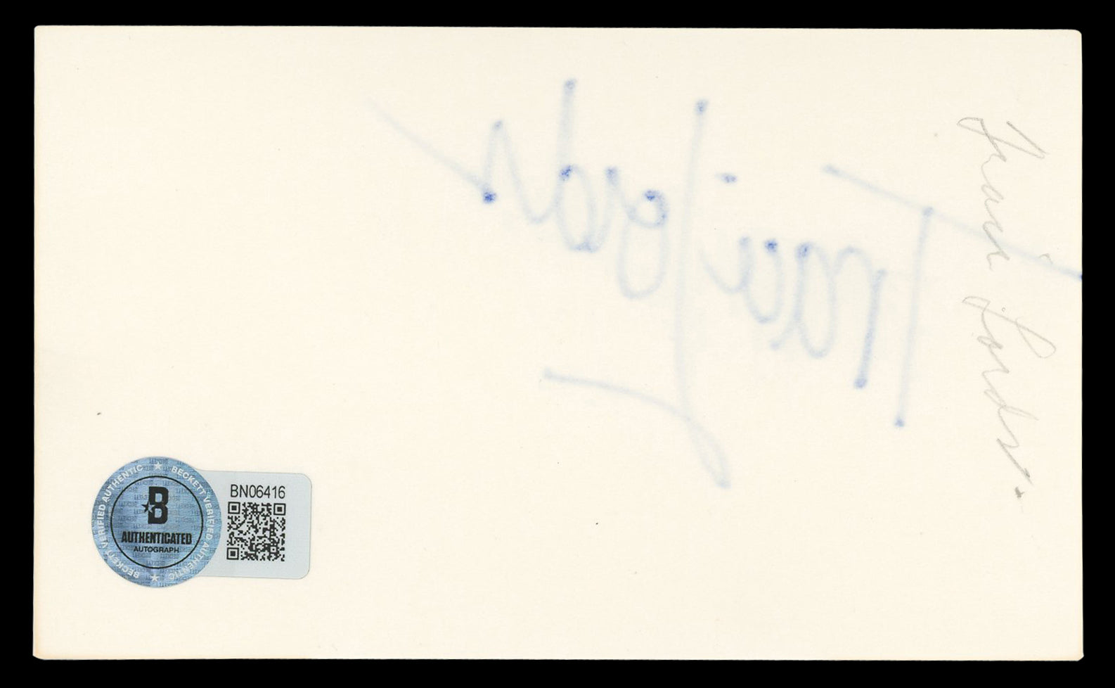 Traci Lords Blade Authentic Signed 3x5 Index Card Autographed BAS #BN06416