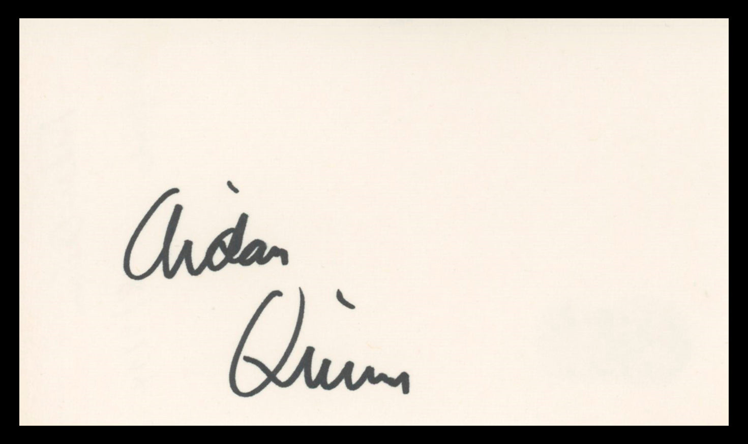 Aidan Quinn Elementary Authentic Signed 3x5 Index Card BAS #BV02108