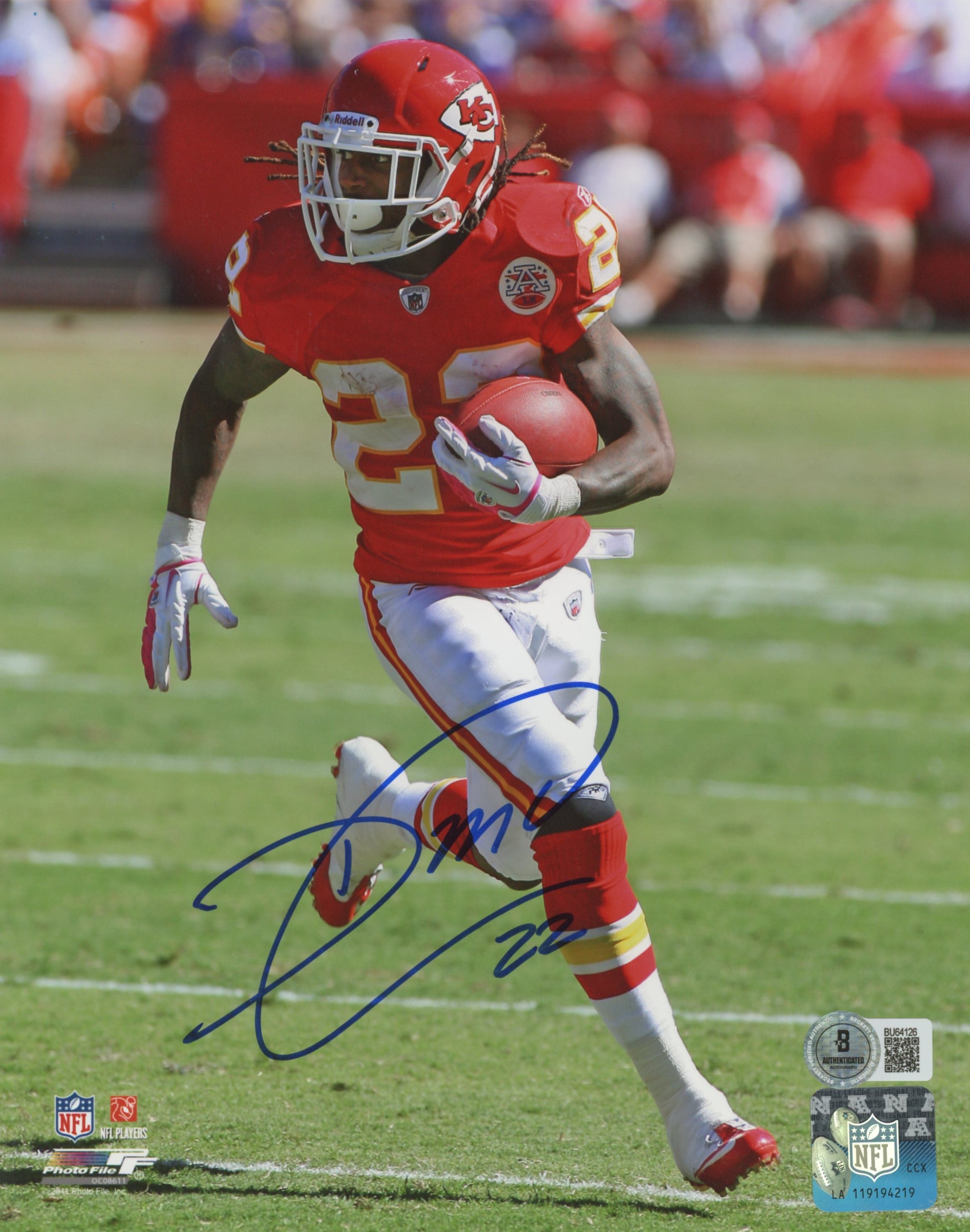 Chiefs Dexter McCluster Authentic Signed 8x10 Vertical Photo BAS #BU64126