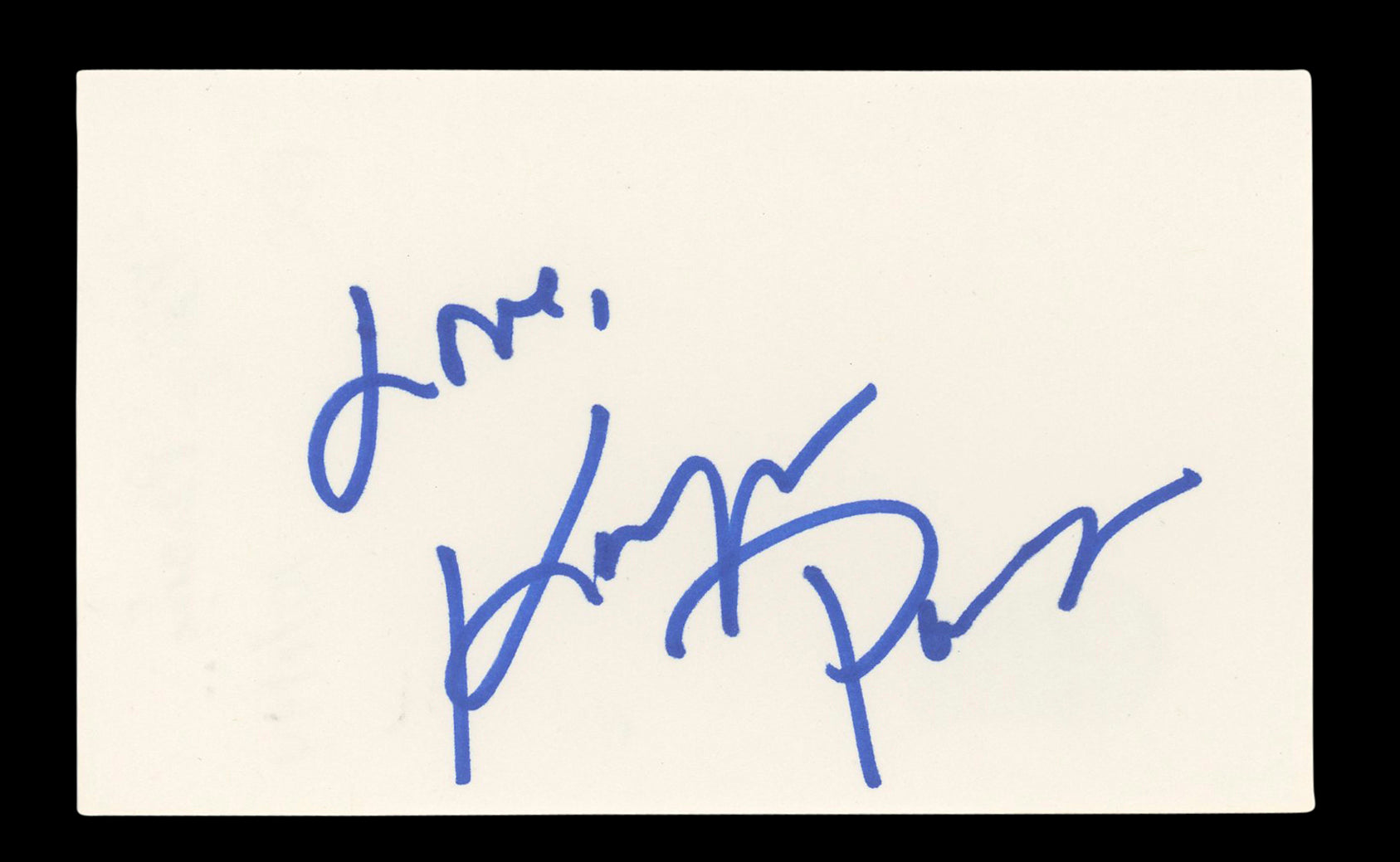 Karyn Parsons Fresh Prince of Bel-Air "Love" Signed 3x5 Index Card BAS #BL96474