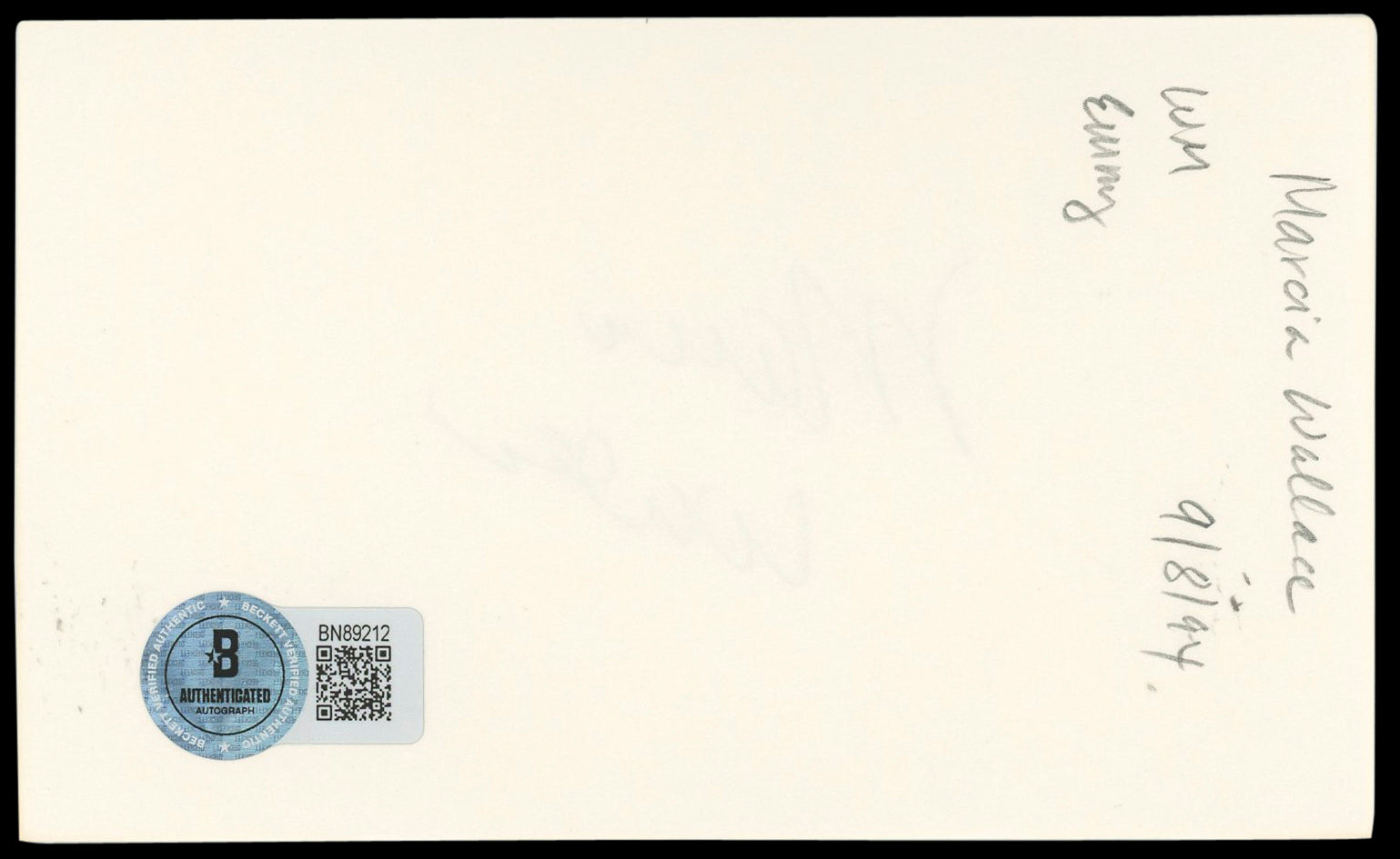 Marcia Wallace The Simpsons Authentic Signed 3x5 Index Card BAS #BN89212