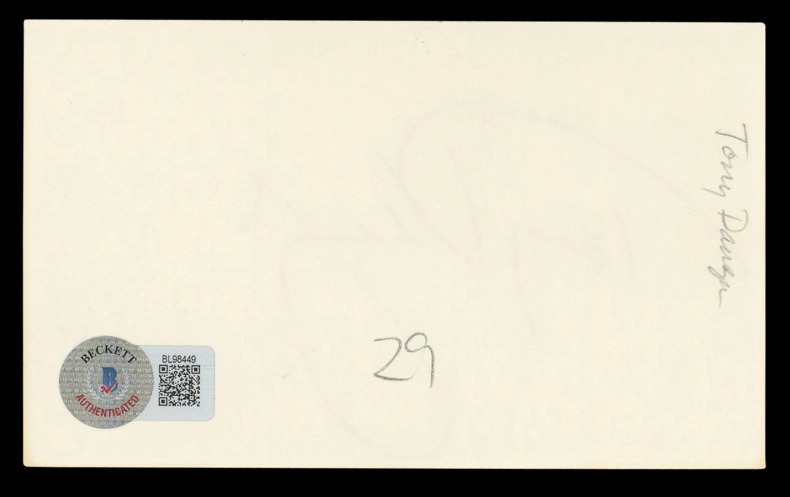 Tony Danza Who's the Boss? Authentic Signed 3x5 Index Card BAS #BL98449