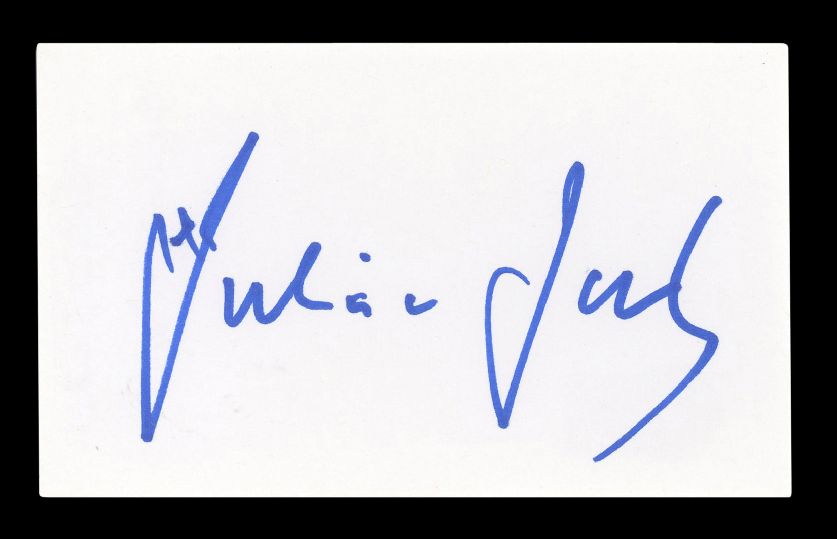 Julian Sands Warlock Authentic Signed 3x5 Index Card Autographed BAS #AD70213