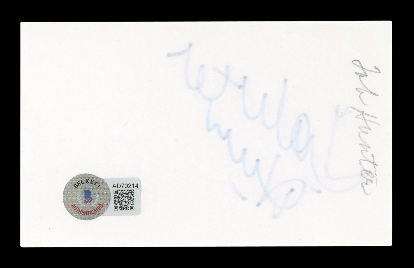 Tab Hunter Damn Yankees Authentic Signed 3x5 Index Card Autographed BAS #AD70214