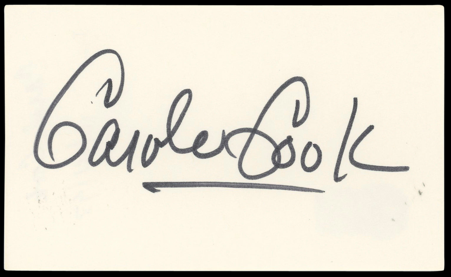 Carole Cook American Gigolo Authentic Signed 3x5 Index Card BAS #BN89217