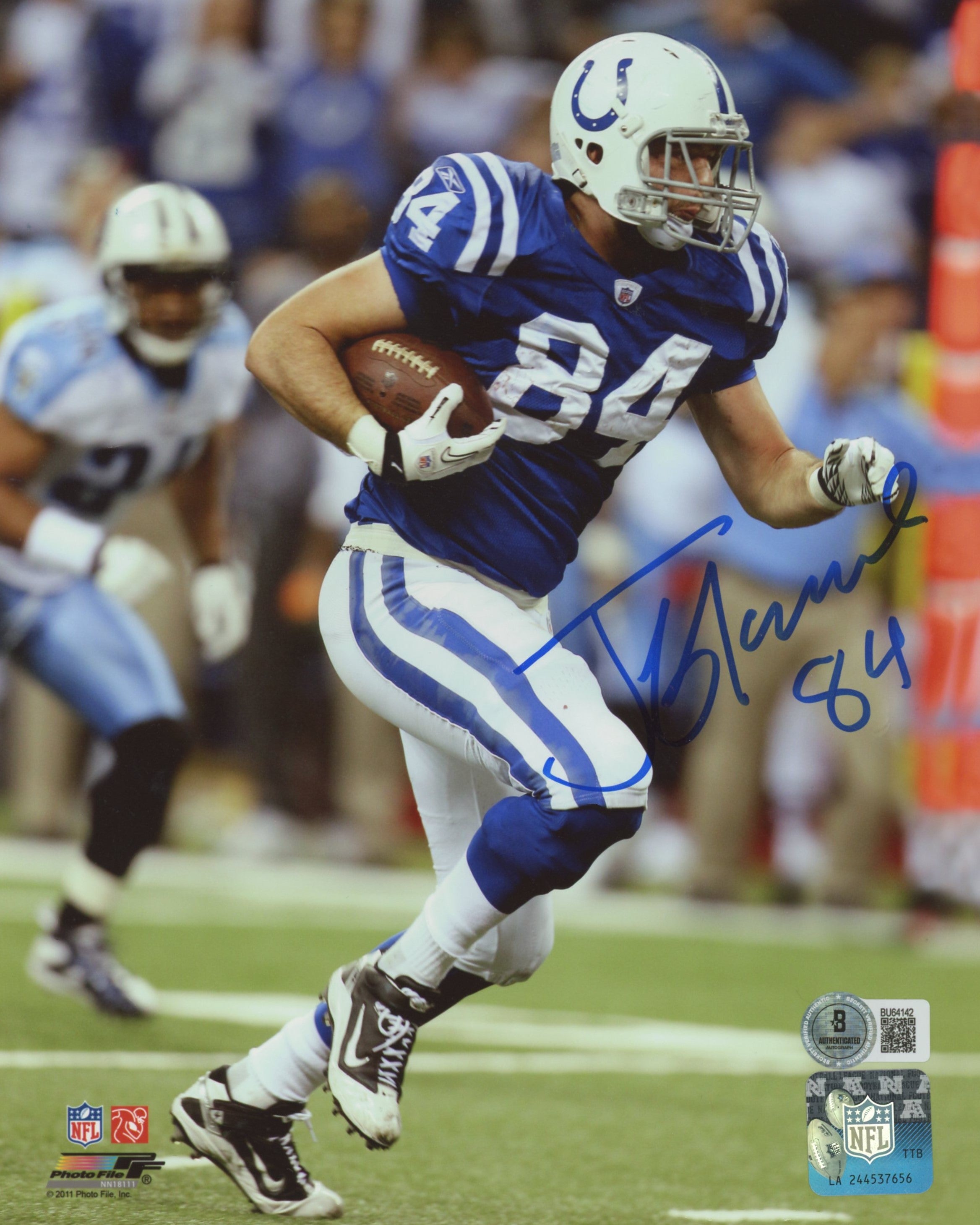 Colts Jacob Tamme Authentic Signed 8x10 Vertical Photo BAS #BU64142