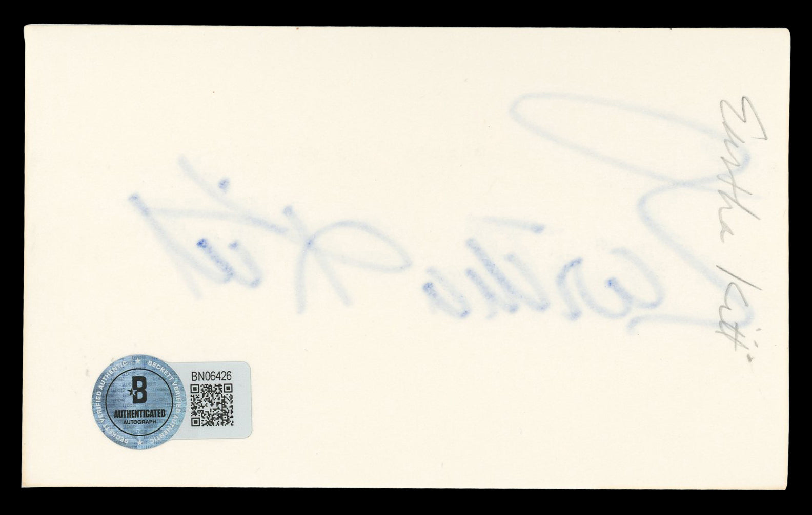 Eartha Kitt Musician Authentic Signed 3x5 Index Card Autographed BAS #BN06426