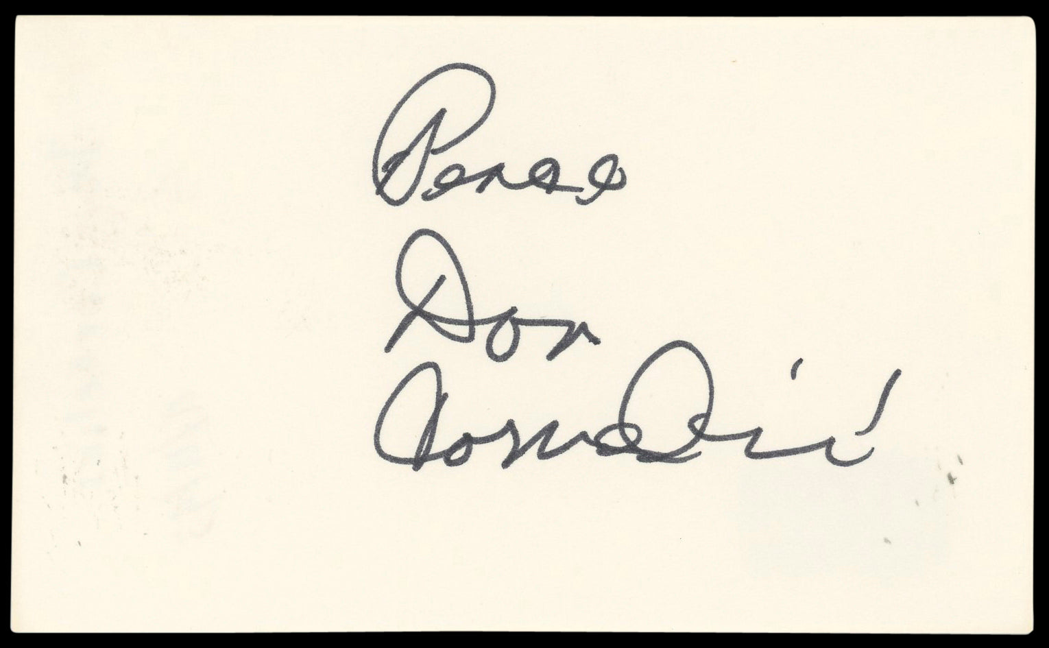 Don Cornelius Soul Train "Peace" Authentic Signed 3x5 Index Card BAS #BN89220