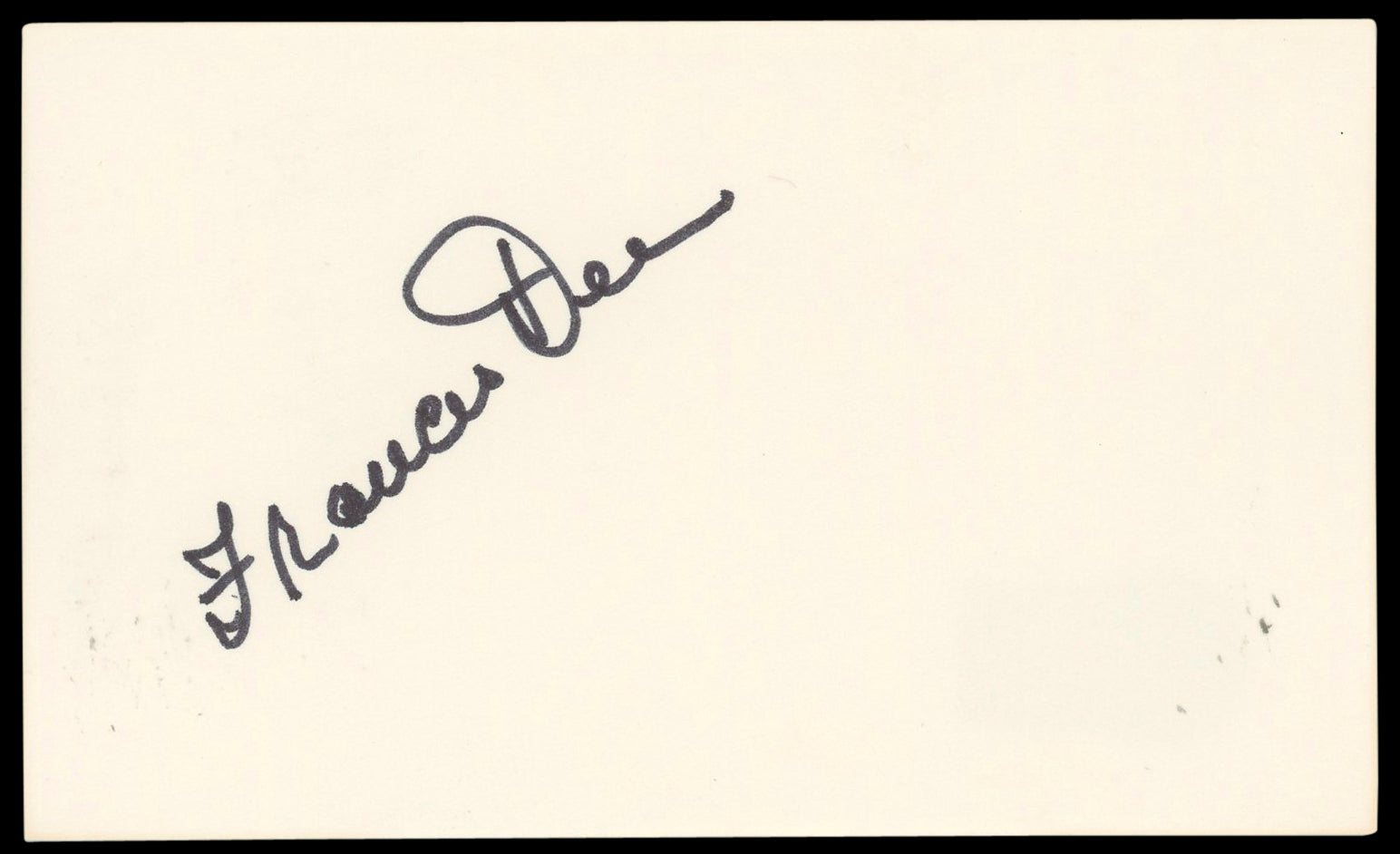 Frances Dee Little Women Authentic Signed 3x5 Index Card BAS #BN89223