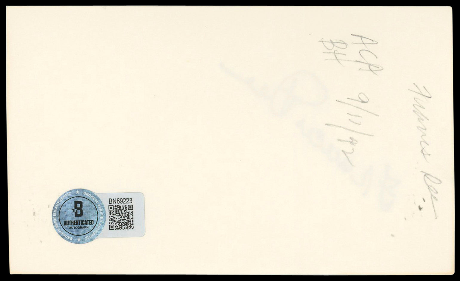 Frances Dee Little Women Authentic Signed 3x5 Index Card BAS #BN89223