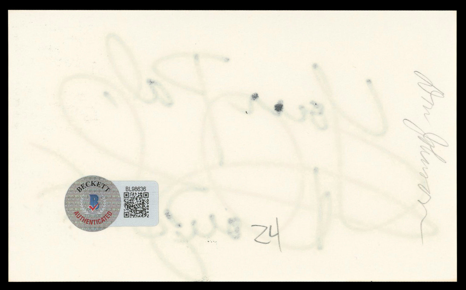 Don Johnson Miami Vice "Your Pal" Authentic Signed 3x5 Index Card BAS #BL98636