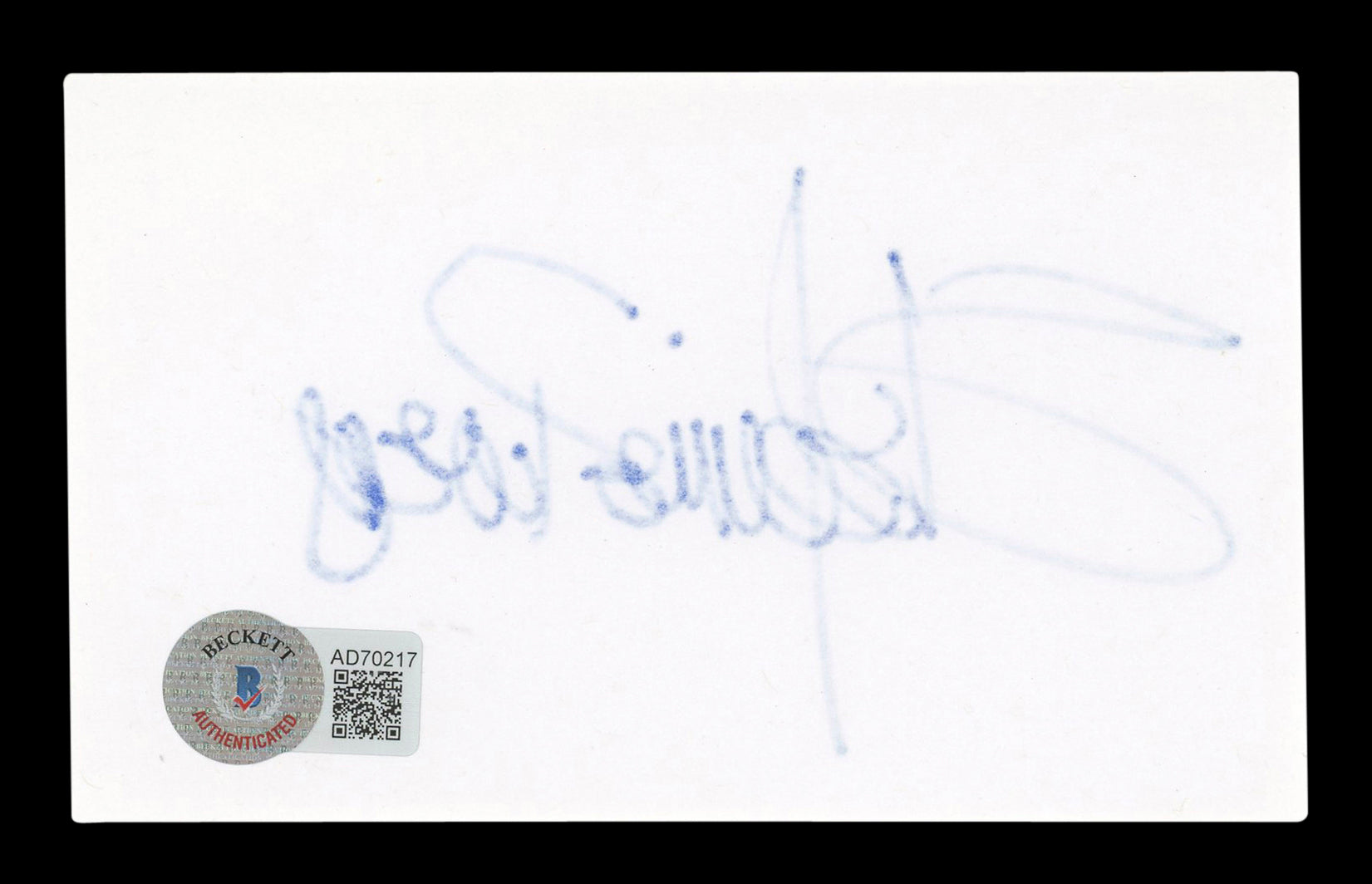 Stefanie Powers Hart to Hart Signed 3x5 Index Card Autographed BAS #AD70217