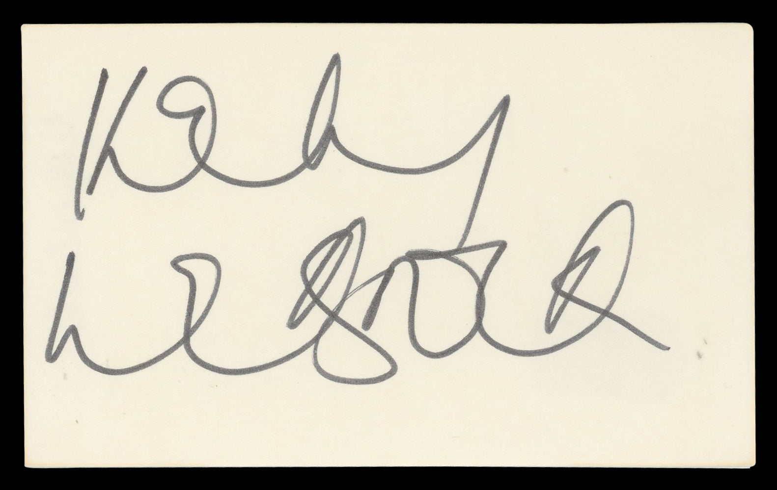 Kelly LeBrock Weird Science Authentic Signed 3x5 Index Card BAS #BN06434