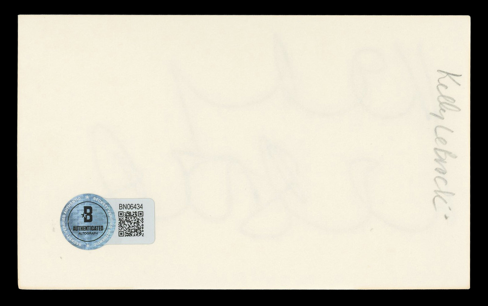 Kelly LeBrock Weird Science Authentic Signed 3x5 Index Card BAS #BN06434