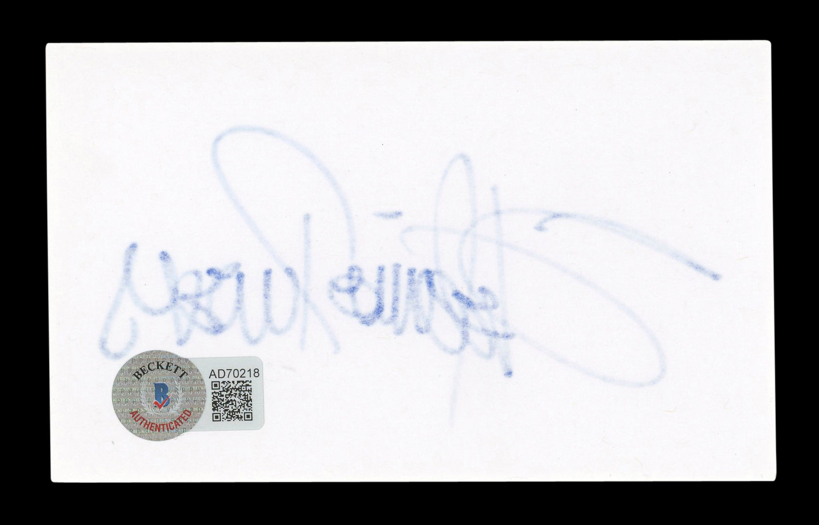 Stefanie Powers Hart to Hart Signed 3x5 Index Card Autographed BAS #AD70218