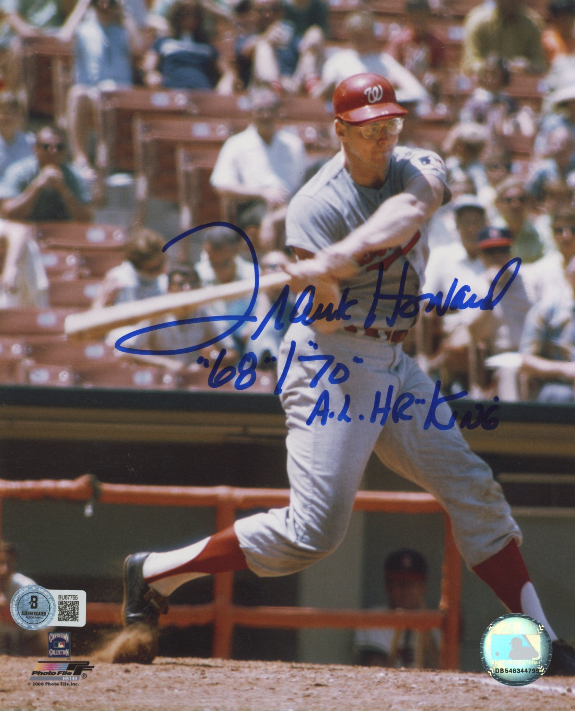 Senators Frank Howard 68/70 AL HR King Authentic Signed 8x10 Photo BAS #BU87755