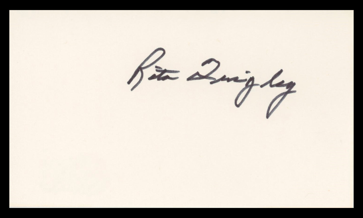 Rita Quigley Susan and God Authentic Signed 3x5 Index Card BAS #BV02135