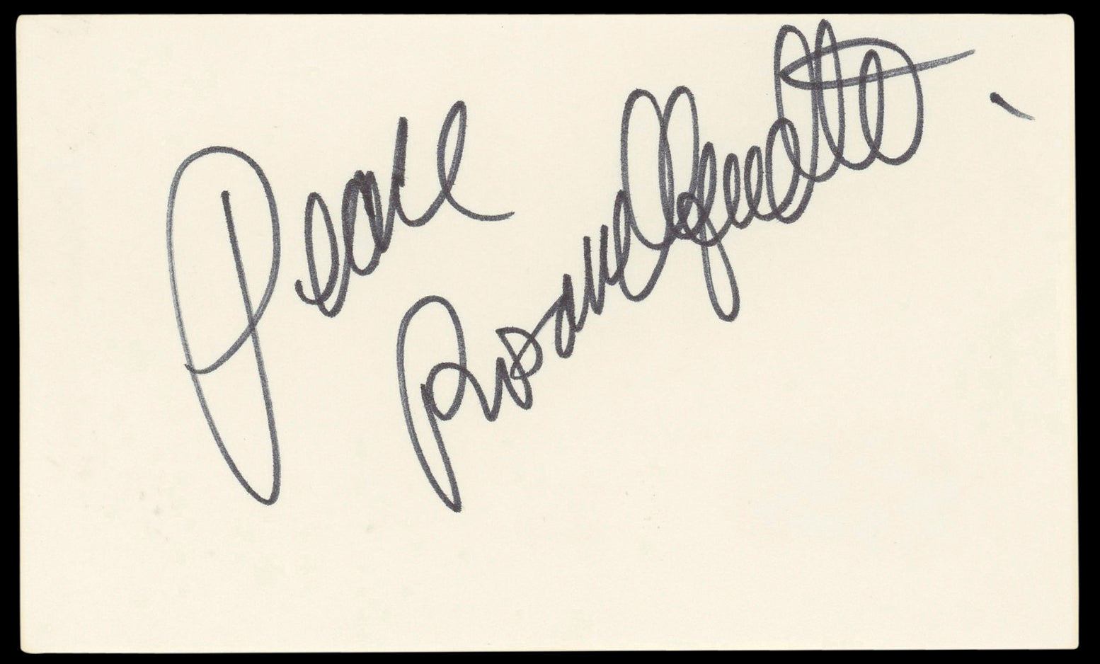 Rosanna Arquette "Peace" Authentic Signed 3x5 Index Card BAS #BL98628