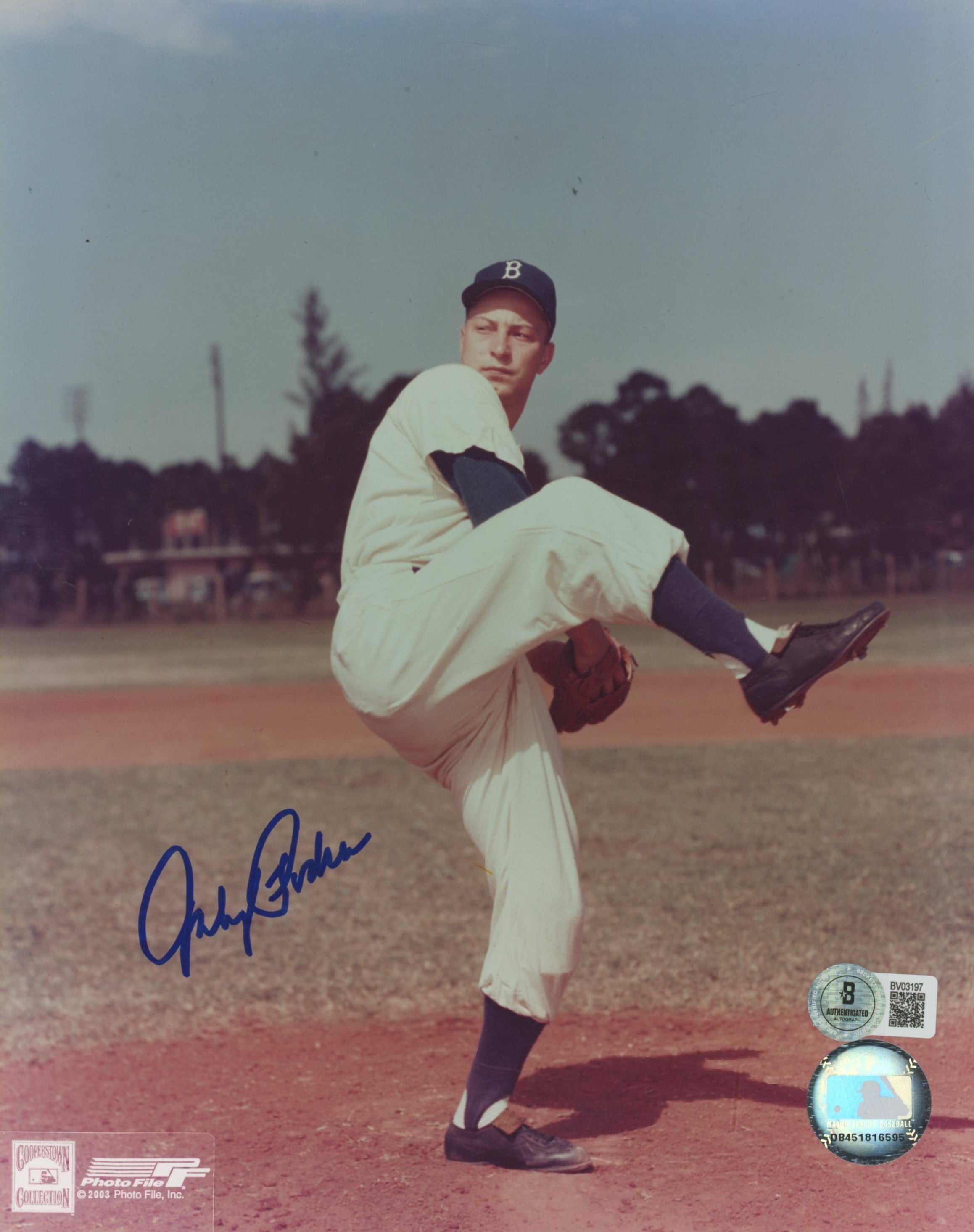 Dodgers Johnny Podres Authentic Signed 8x10 Vertical Photo BAS #BV03197