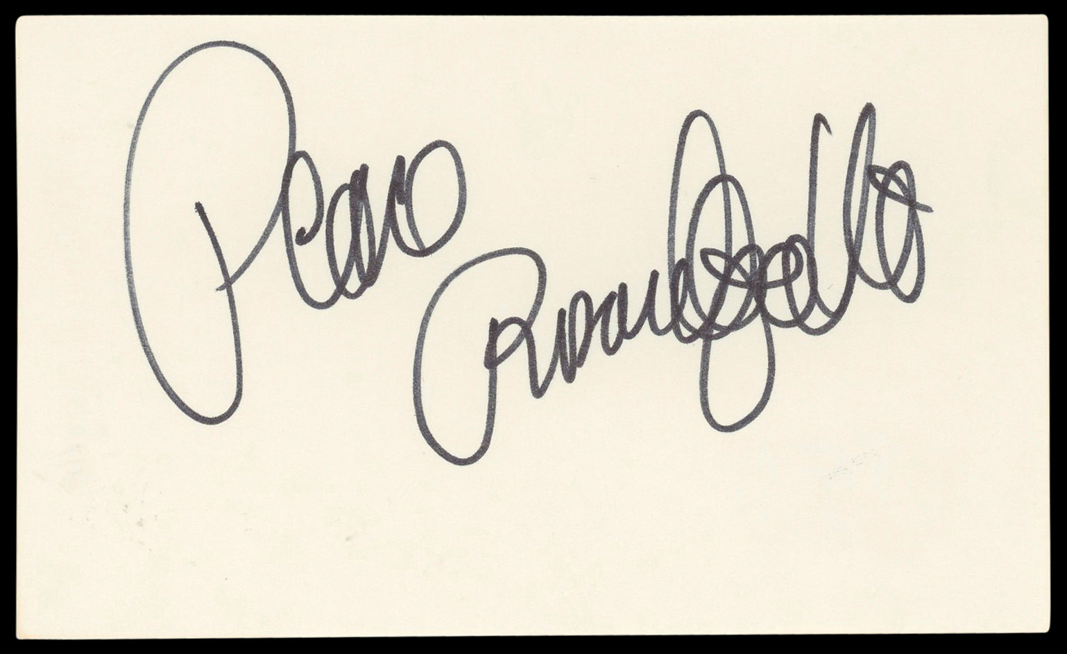 Rosanna Arquette "Peace" Authentic Signed 3x5 Index Card BAS #BL98627