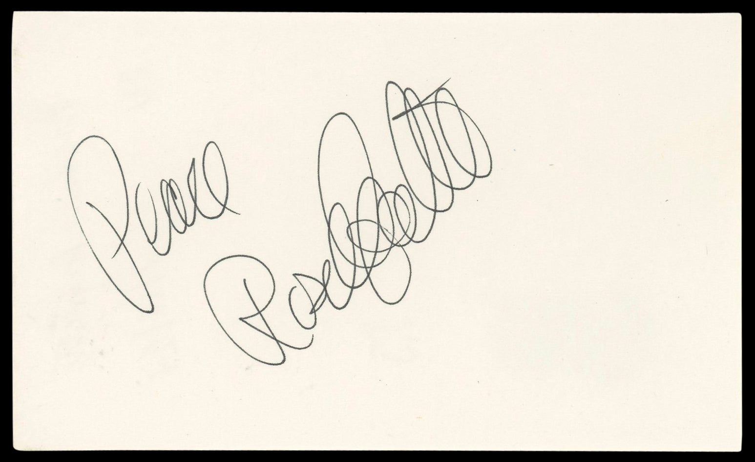 Rosanna Arquette "Peace" Authentic Signed 3x5 Index Card BAS #BL98626