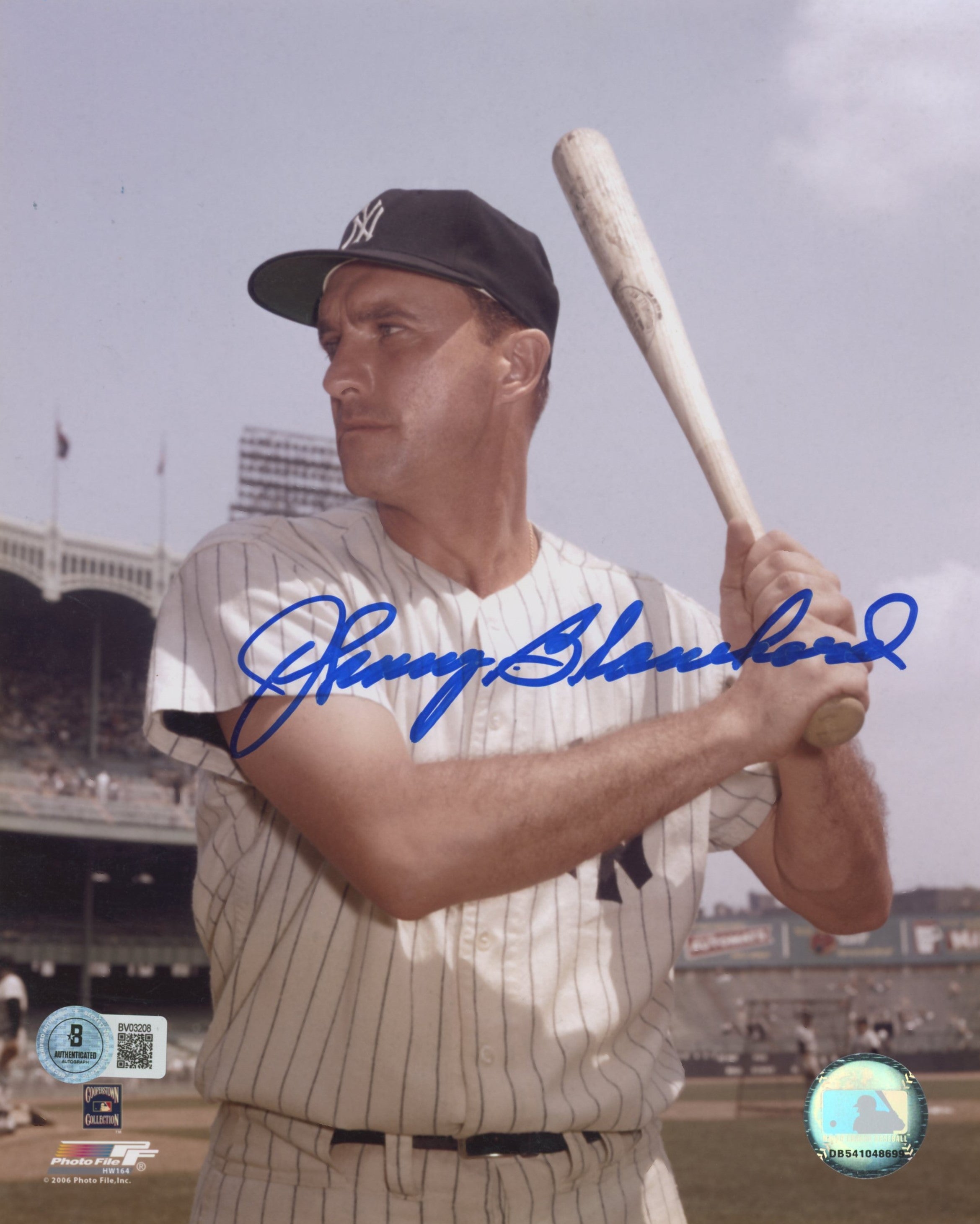 Yankees Johnny Blanchard Authentic Signed 8x10 Vertical Photo BAS #BV03208