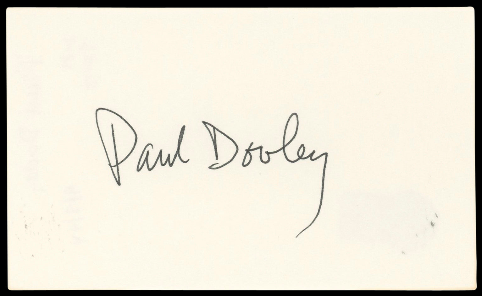 Paul Dooley Breaking Away Authentic Signed 3x5 Index Card BAS #BN89236