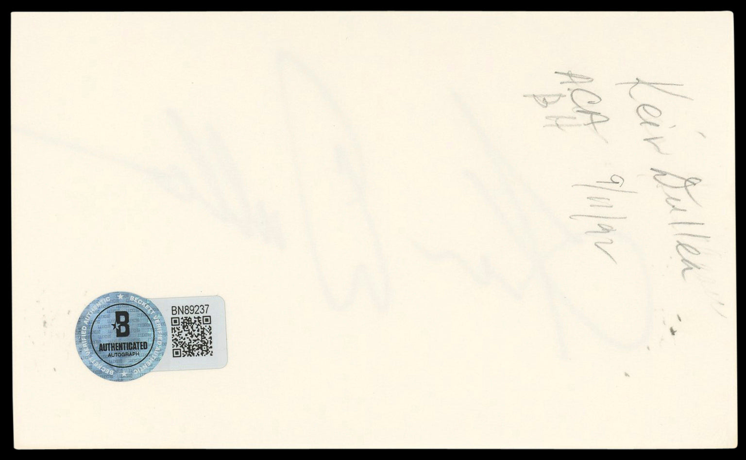 Keir Dullea 2001: A Space Odyssey Authentic Signed 3x5 Index Card BAS #BN89237