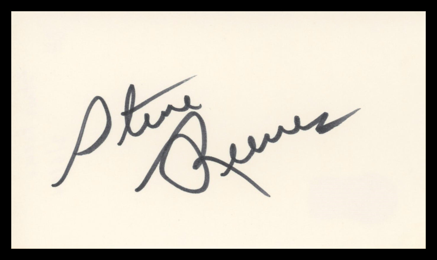 Steve Reeves Hercules Authentic Signed 3x5 Index Card Autographed BAS #BV02144