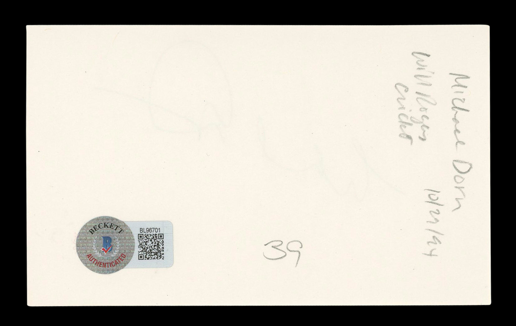 Michael Dorn Star Trek Authentic Signed 3x5 Index Card Autographed BAS #BL96701