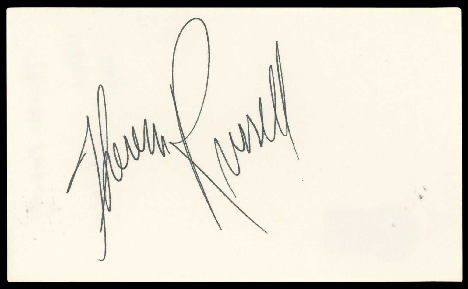 Theresa Russell Black Widow Authentic Signed 3x5 Index Card BAS #BN89240