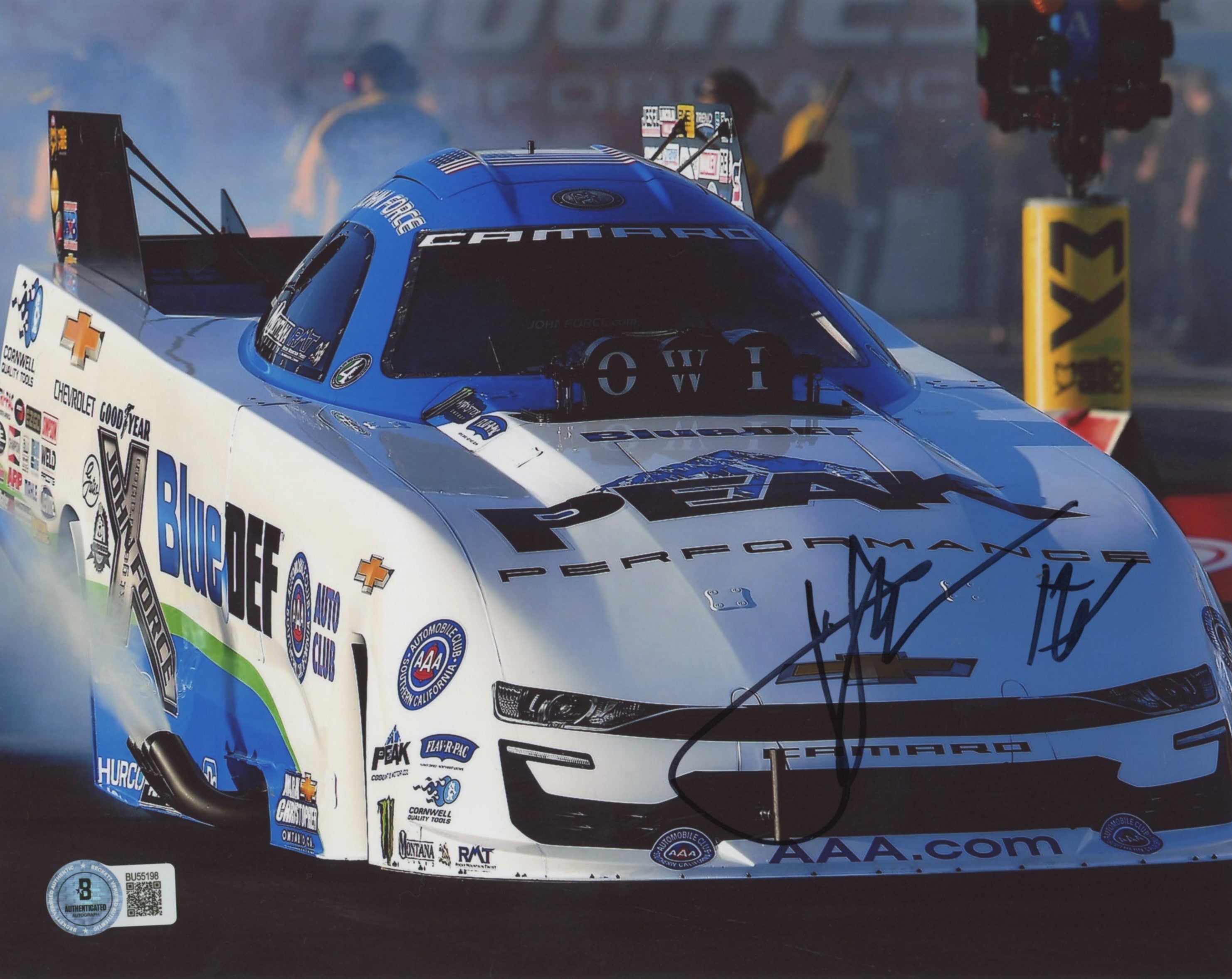 John Force NHRA Authentic Signed 8x10 Horizontal Photo Autographed BAS 1
