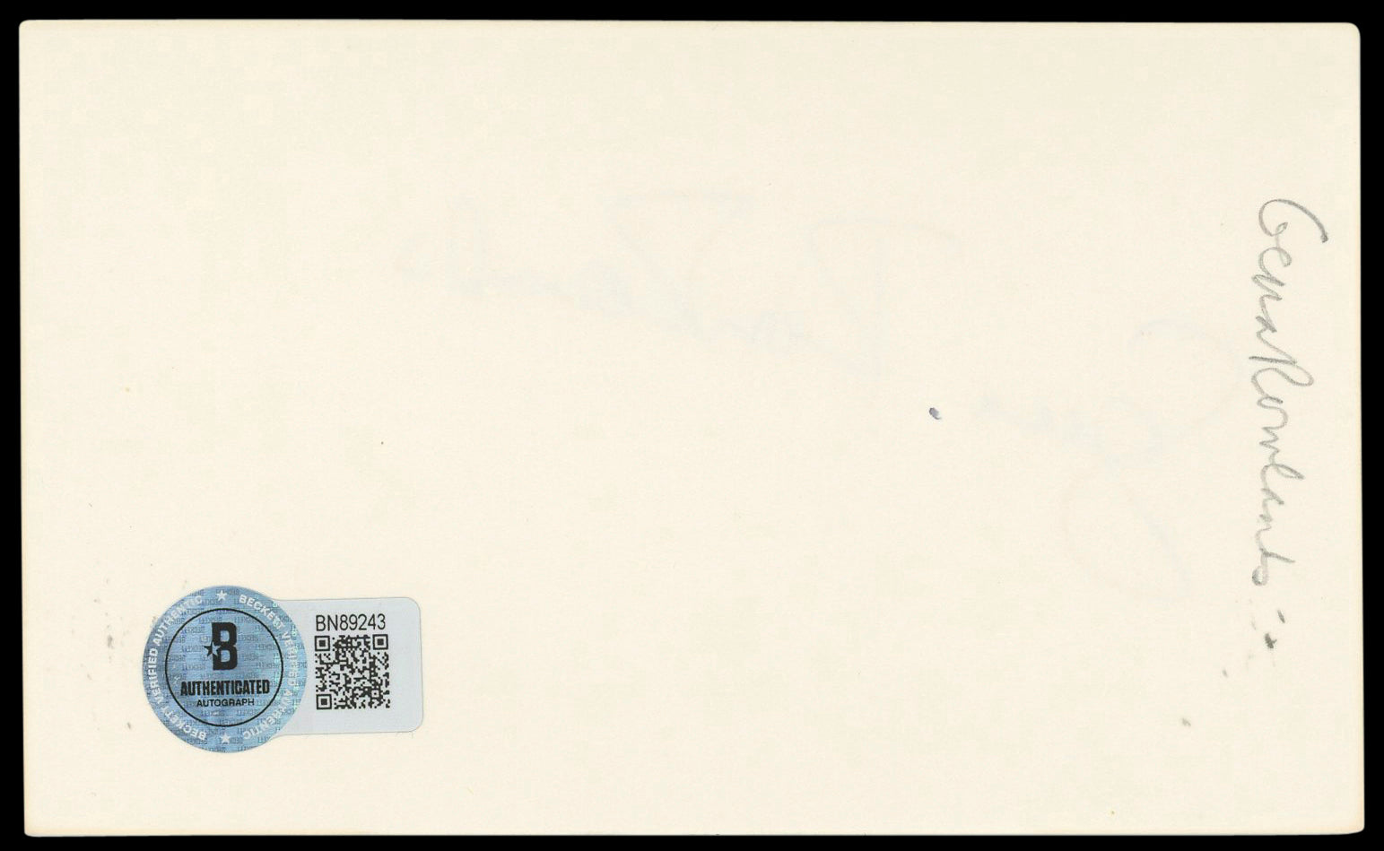 Gena Rowlands The Notebook Authentic Signed 3x5 Index Card BAS #BN89243