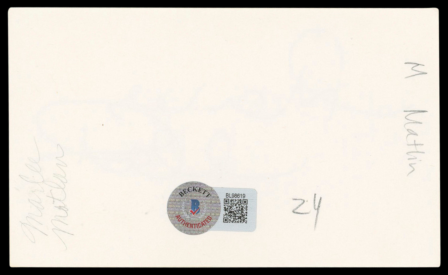 Marlee Matlin Children of a Lesser God Signed 3x5 Index Card BAS #BL98619