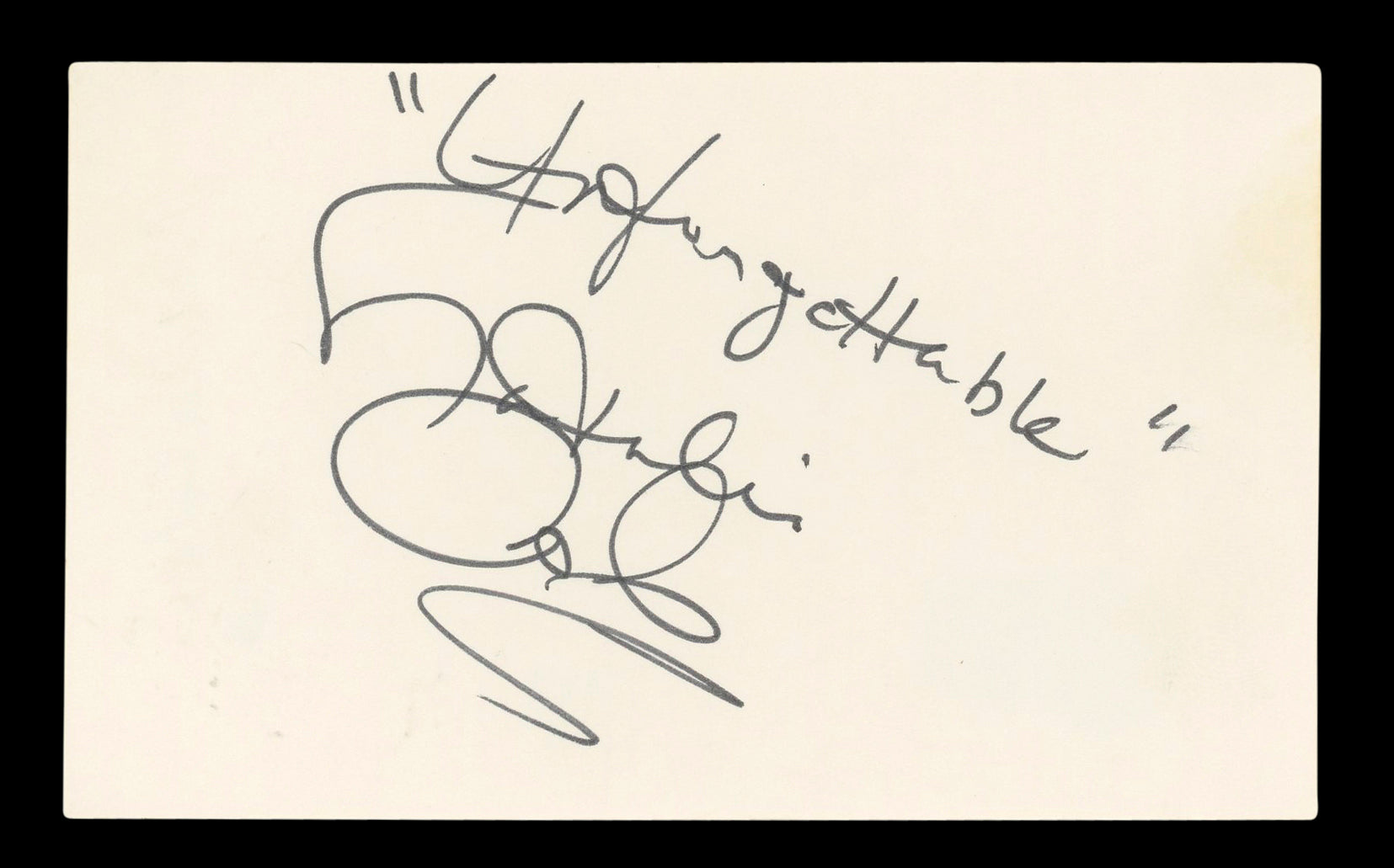 Natalie Cole "Unforgettable" Authentic Signed 3x5 Index Card BAS #BL96706