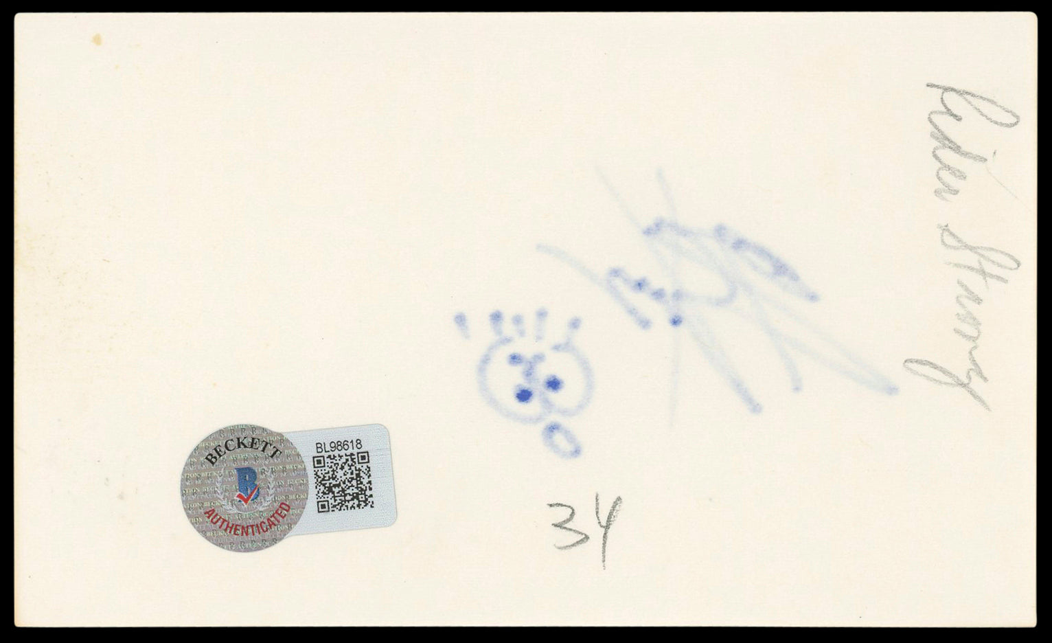Rider Strong Boy Meets World Signed 3x5 Index Card w/ Sketch BAS #BL98618