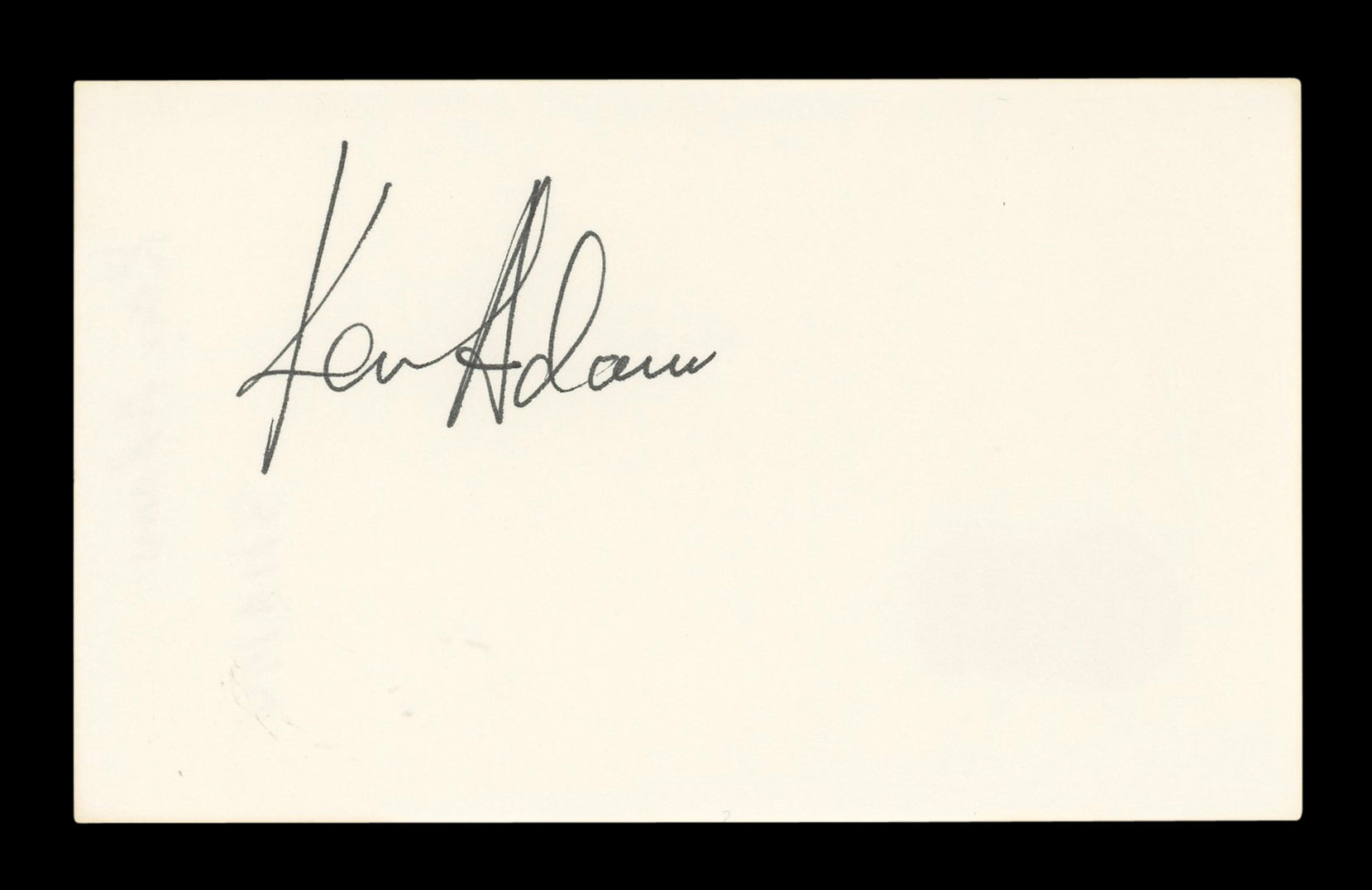 Ken Adam Goldfinger Authentic Signed 3x5 Index Card Autographed BAS #AD70305