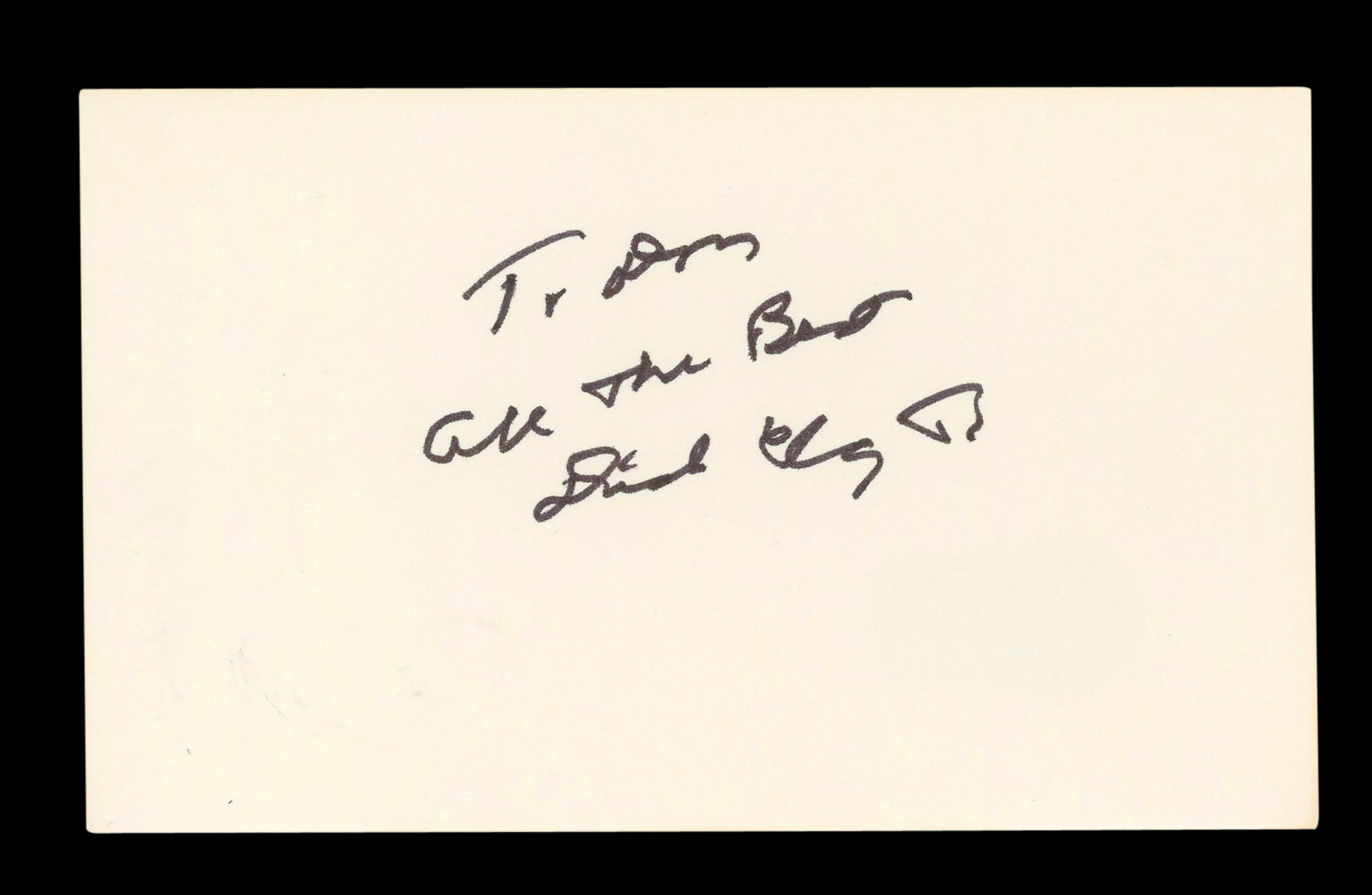 Richard Clayton Father Is a Prince "To Don" Signed 3x5 Index Card BAS #AD70303
