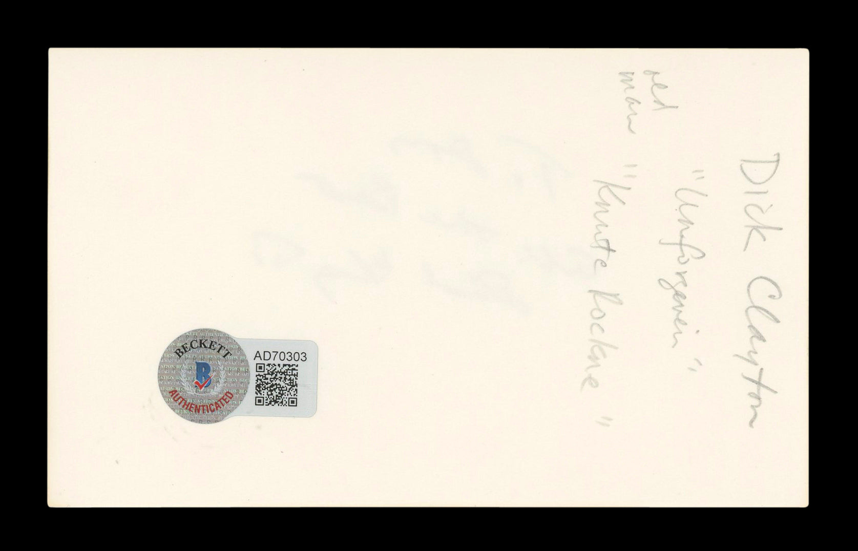 Richard Clayton Father Is a Prince "To Don" Signed 3x5 Index Card BAS #AD70303