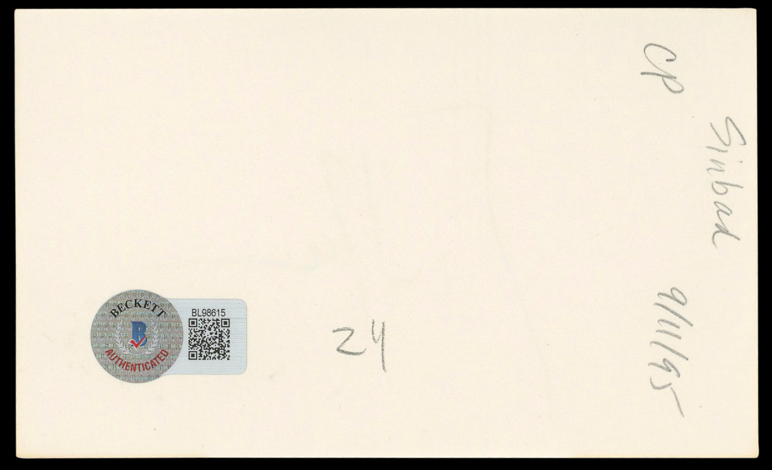 Sinbad Jingle All The Way Authentic Signed 3x5 Index Card BAS #BL98615