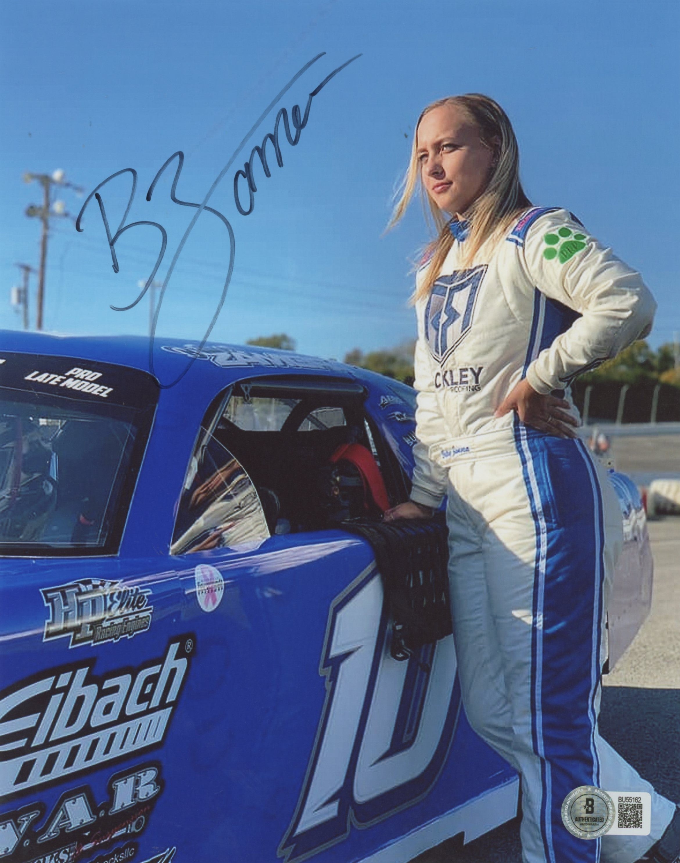 Brittney Zamora NASCAR Authentic Signed 8x10 Vertical Photo Autographed BAS 5